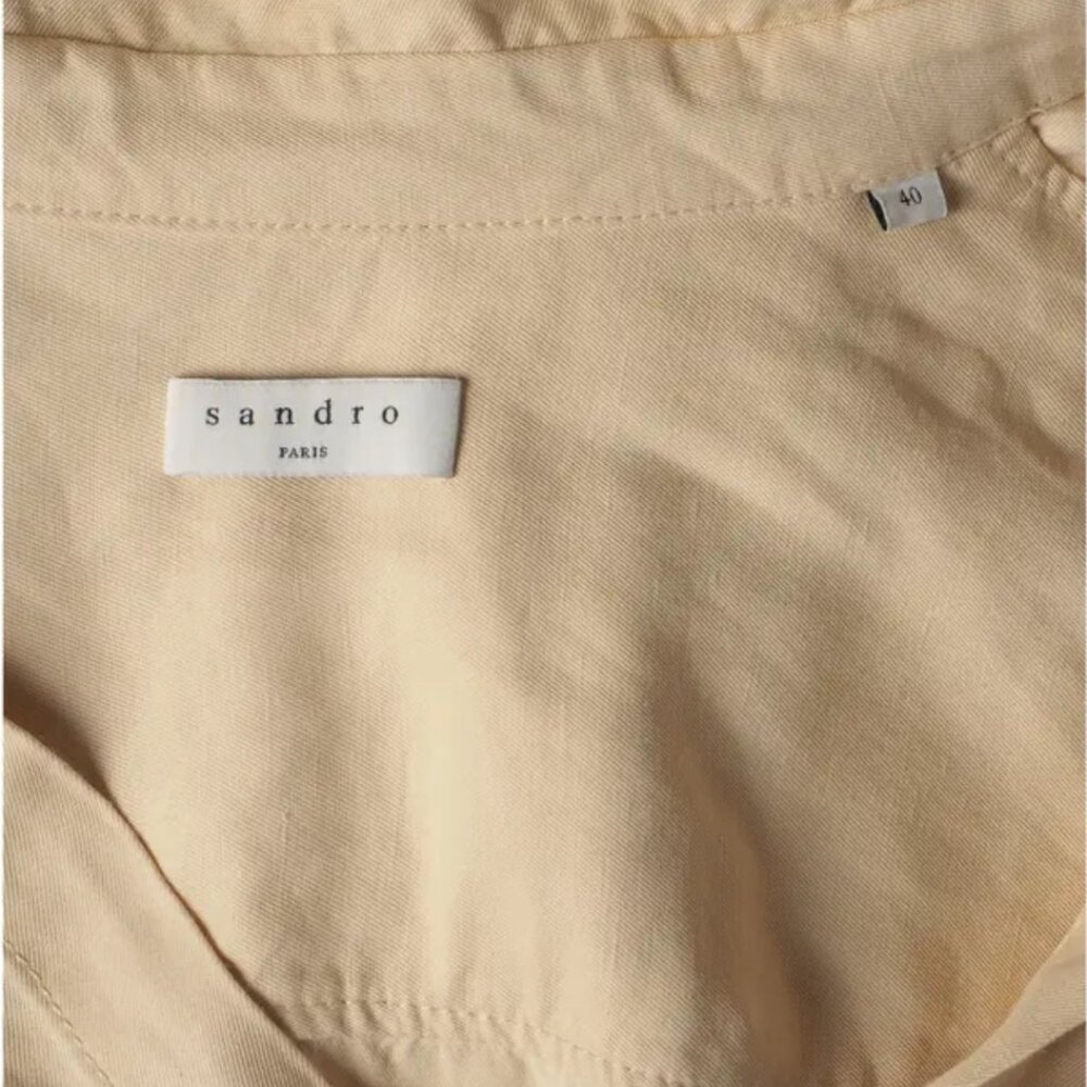 SANDRO, Elba Draped Twill Mini Dress In Beige,‎ SZ 40 - Picture 10 of 10